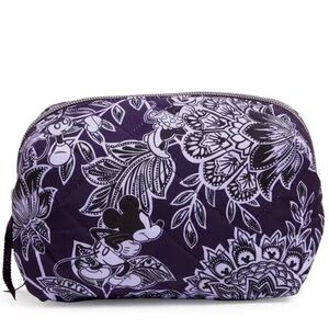 Vera Bradley x Disney Medium Cosmetic Bag, Quilted Travel Beauty Bag, Minnie